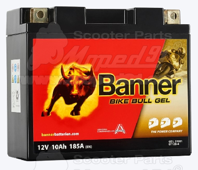 akkumulátor 12V 10Ah AGL12B-4 AGM BANNER BIKE BULL 150x69x130